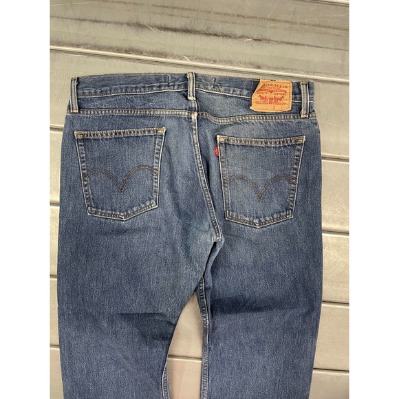 Levis 514 Jeans Mens 36X30 Blue Medium Wash Denim Slim Straight 100% Cotton - Picture 12 of 16